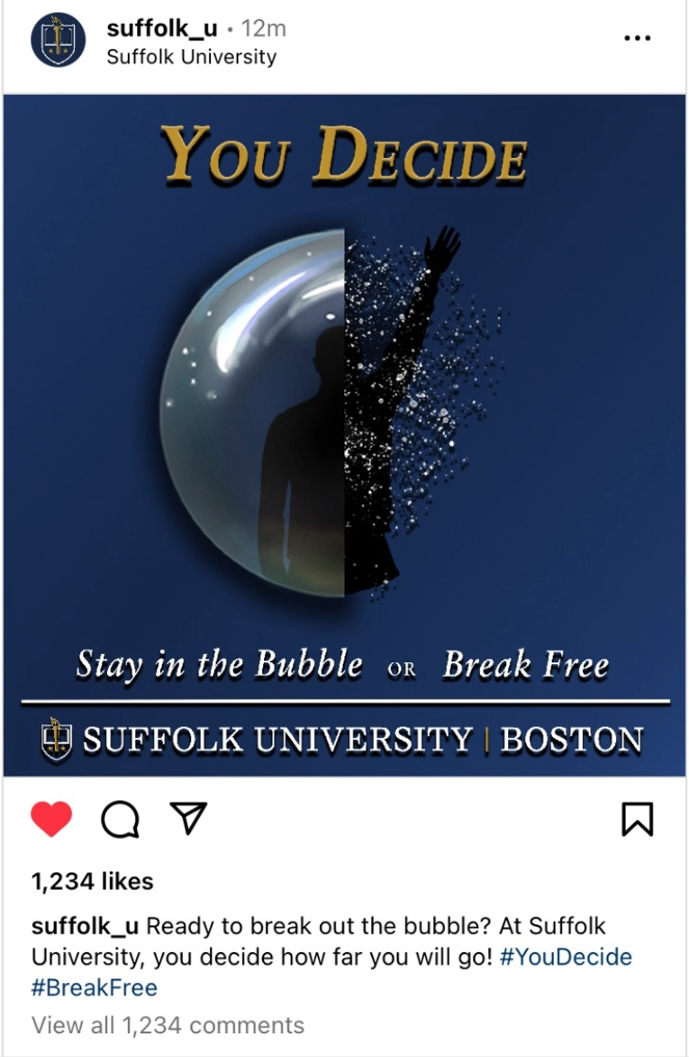 Suffolk University campaign execution 4 Instagram mockup